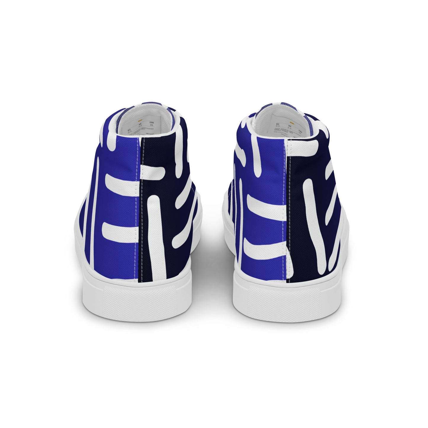 Bespoke Print II - Omber Blue and White - Women’s high top canvas shoes