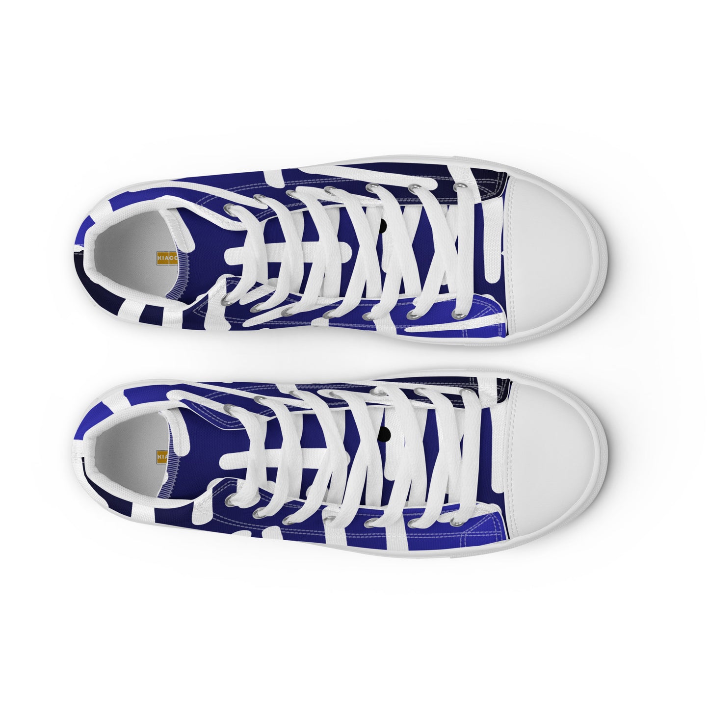 Bespoke Print II - Omber Blue and White - Women’s high top canvas shoes