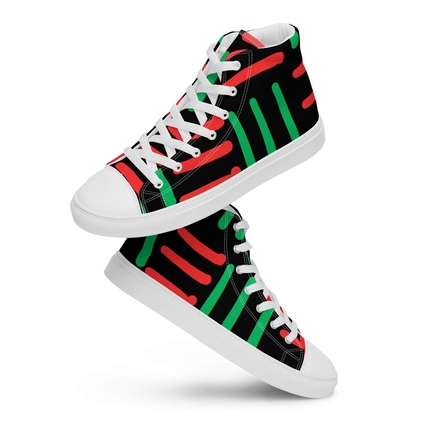 JUNETEENTH - BESPOKE PRINT II - BLACK, RED, GREEN - Women’s high top canvas shoes