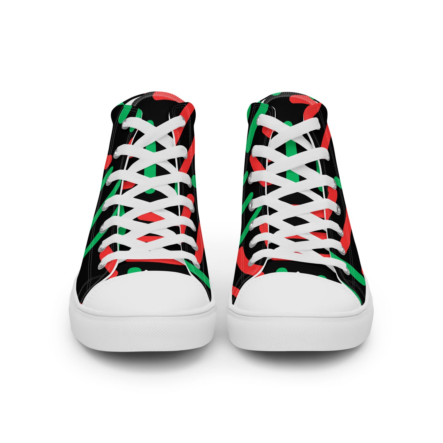 JUNETEENTH - BESPOKE PRINT II - BLACK, RED, GREEN - Women’s high top canvas shoes