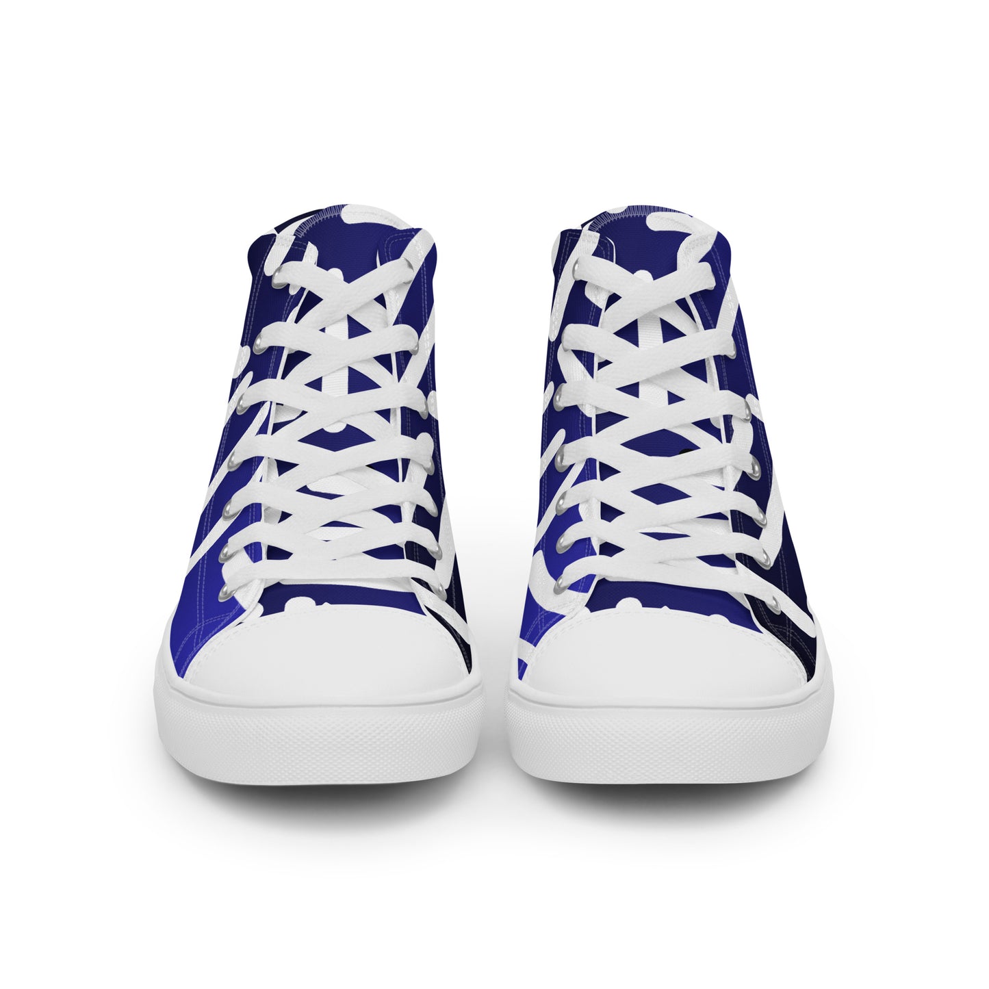 Bespoke Print II - Omber Blue and White - Women’s high top canvas shoes