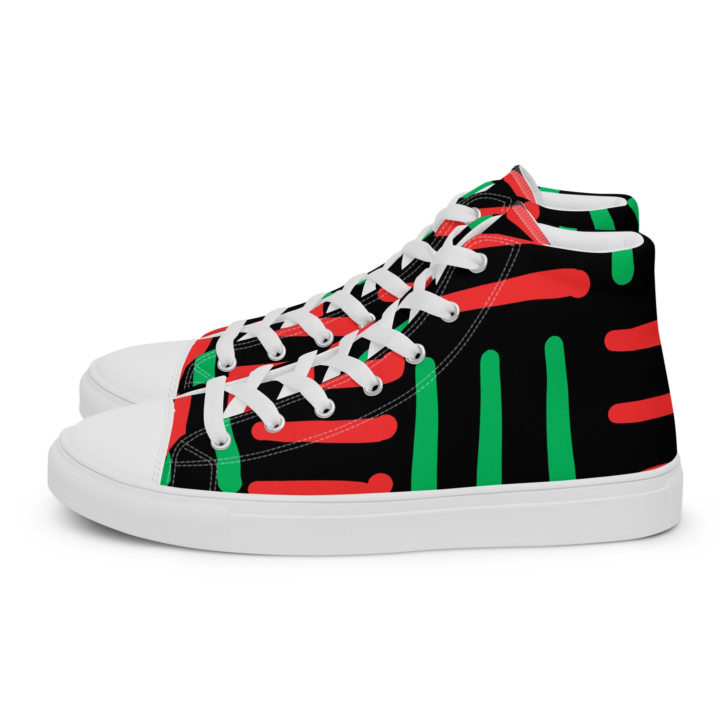 JUNETEENTH - BESPOKE PRINT II - BLACK, RED, GREEN - Women’s high top canvas shoes