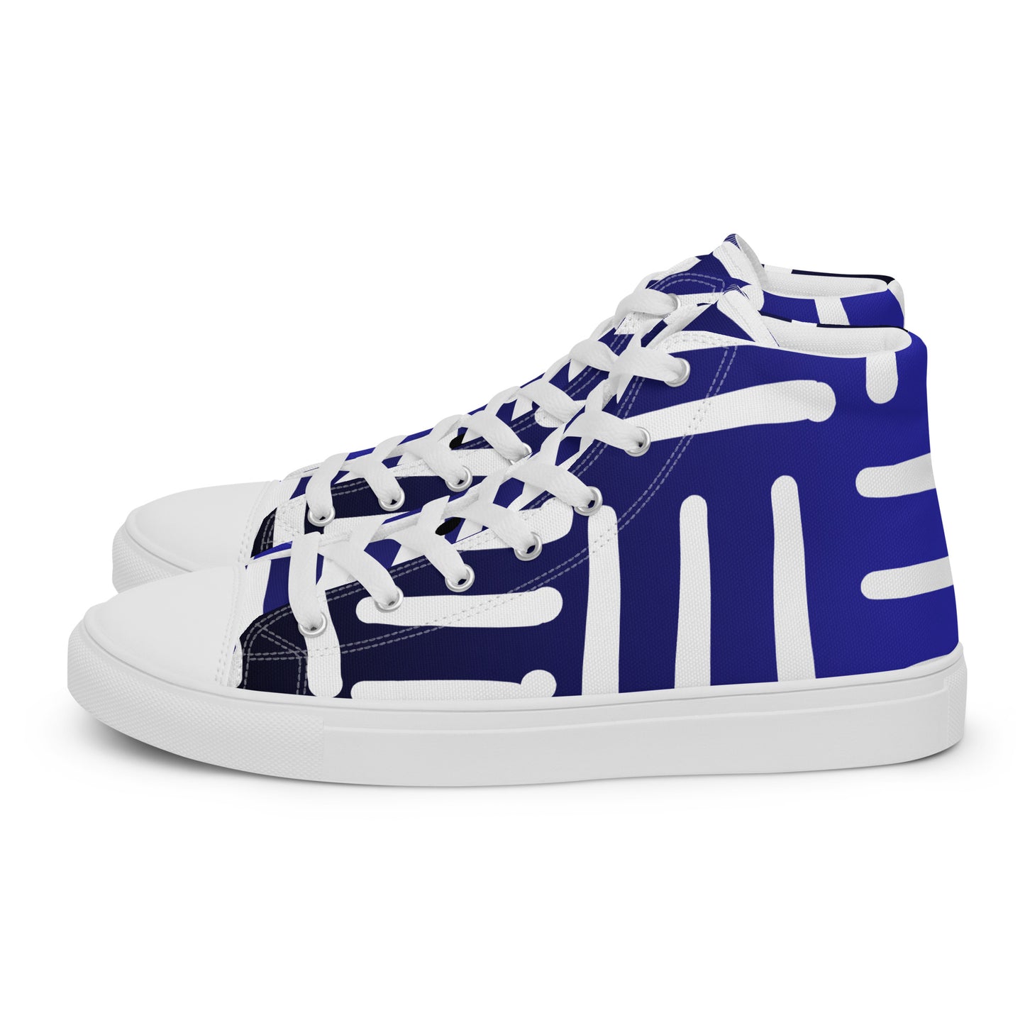 Bespoke Print II - Omber Blue and White - Women’s high top canvas shoes