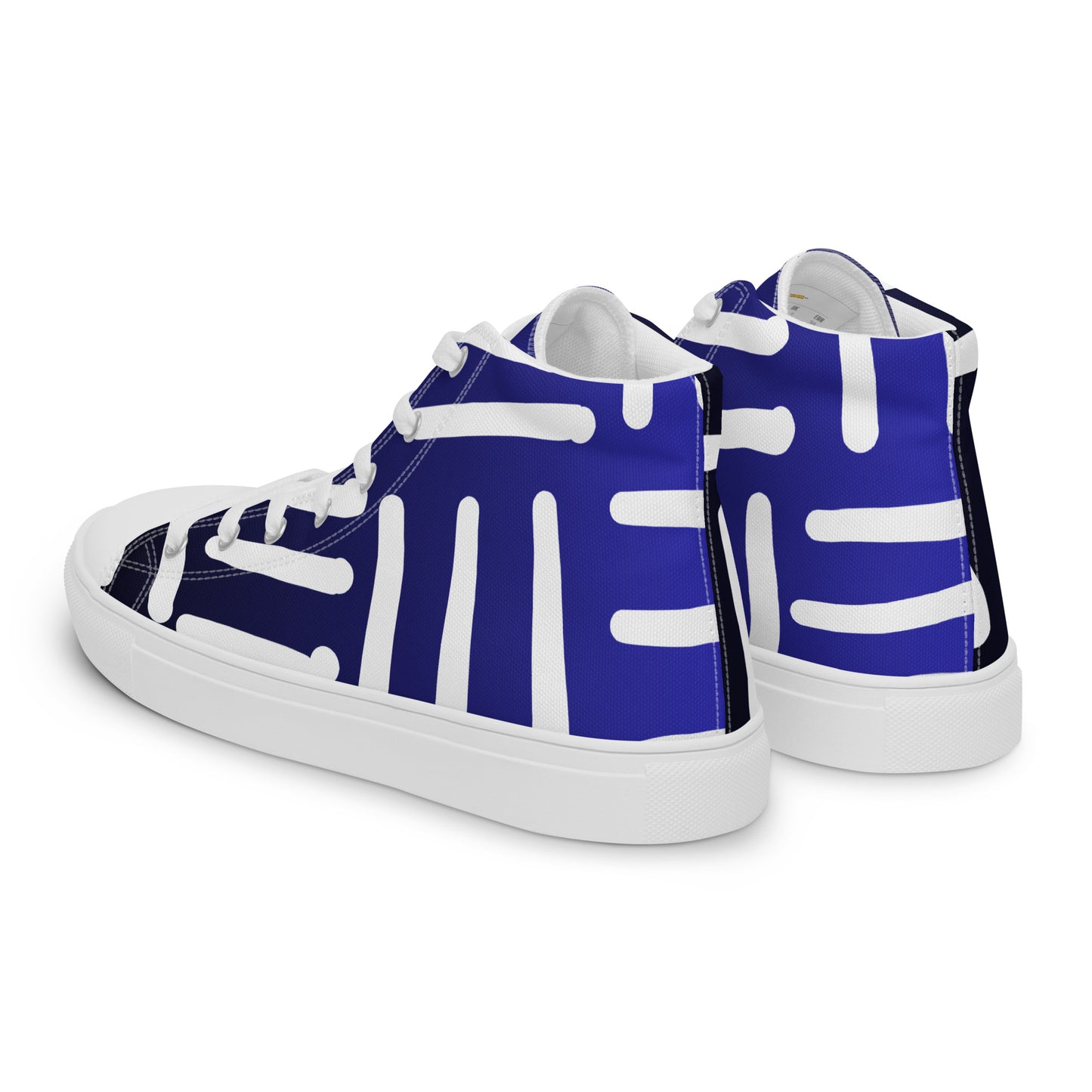 Bespoke Print II - Omber Blue and White - Women’s high top canvas shoes