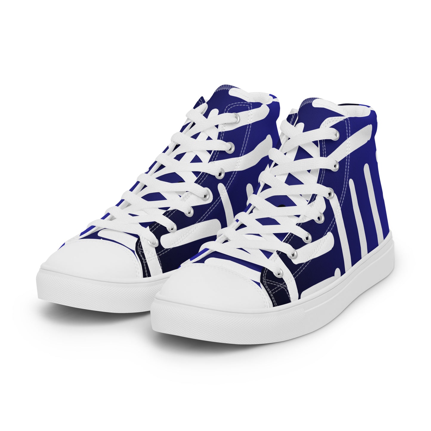 Bespoke Print II - Omber Blue and White - Women’s high top canvas shoes