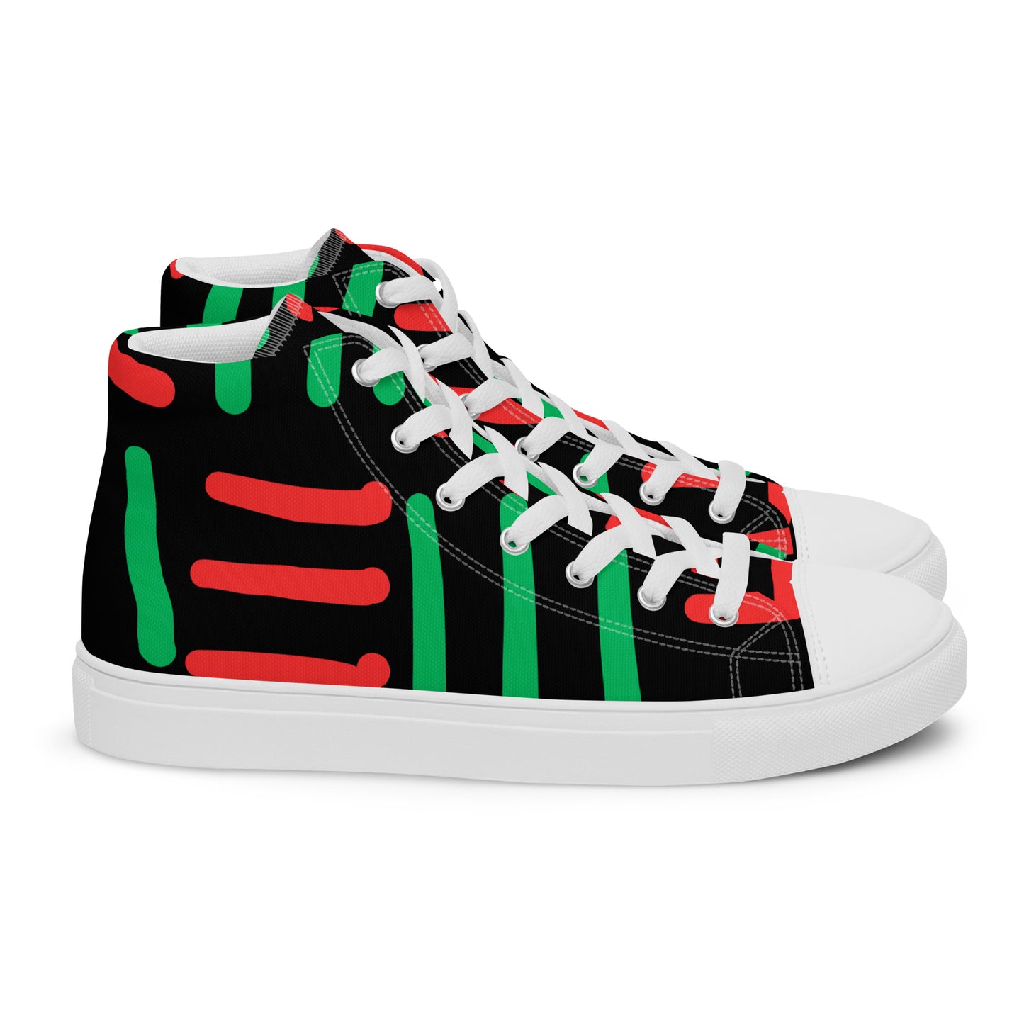 JUNETEENTH - BESPOKE PRINT II - BLACK, RED, GREEN - Women’s high top canvas shoes