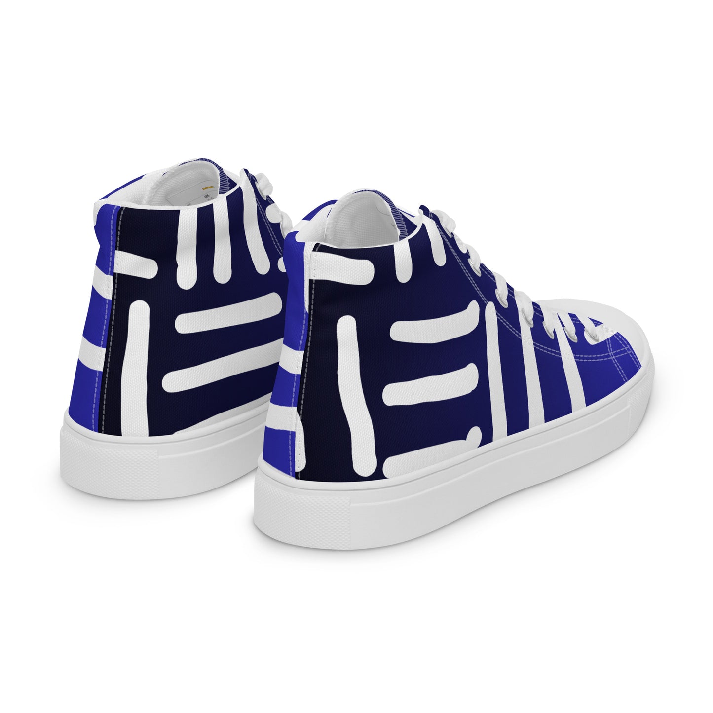 Bespoke Print II - Omber Blue and White - Women’s high top canvas shoes