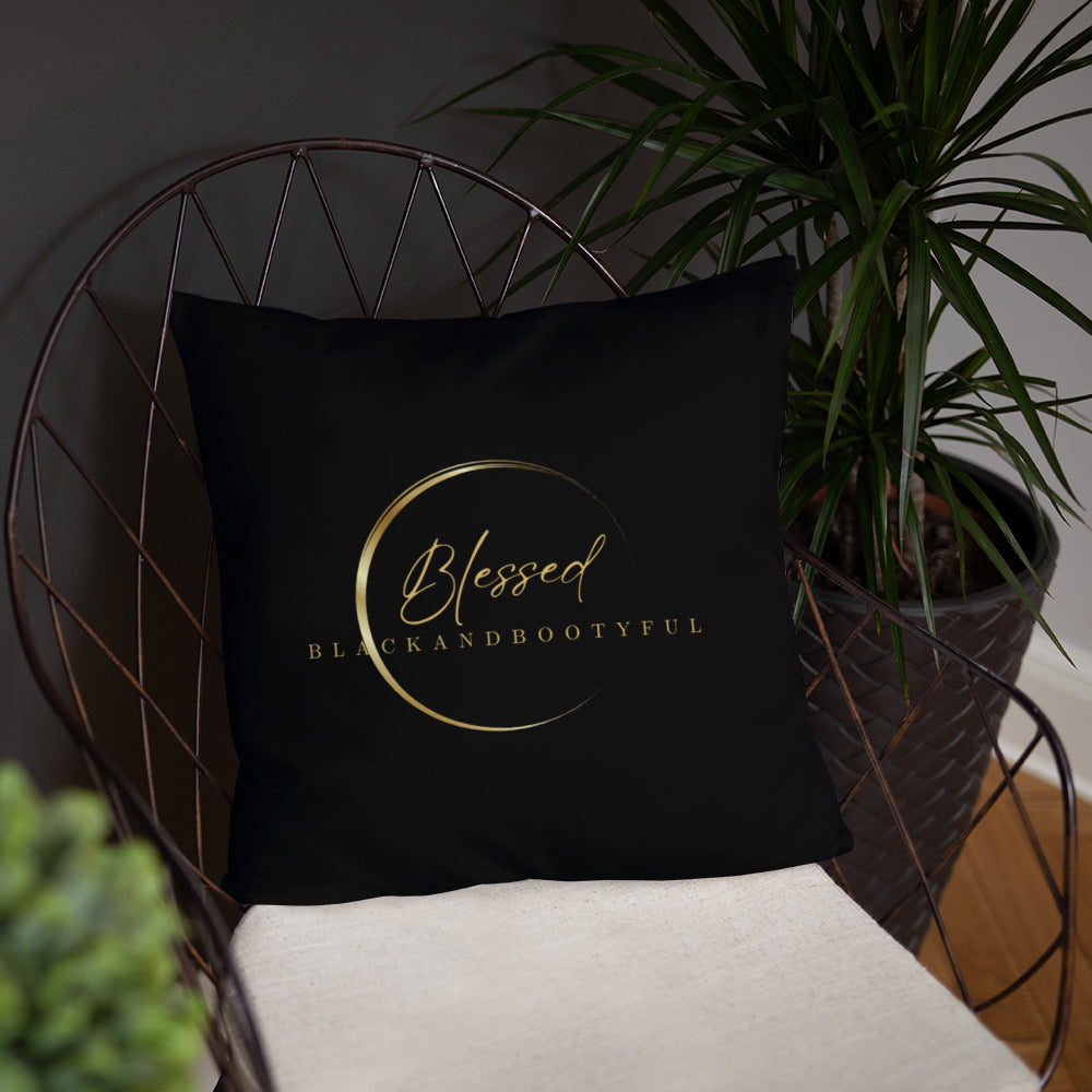 Blessed Black and Bootyful Throw Pillow