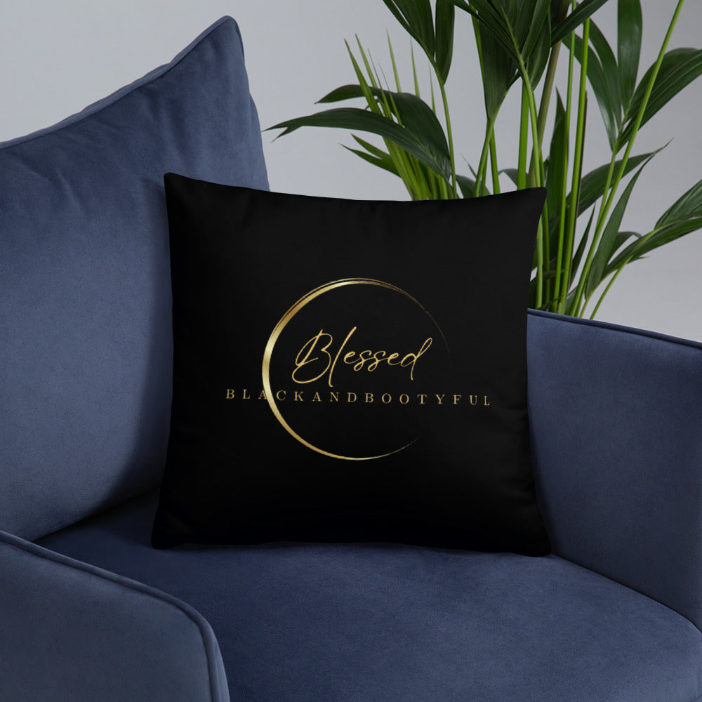 Blessed Black and Bootyful Throw Pillow