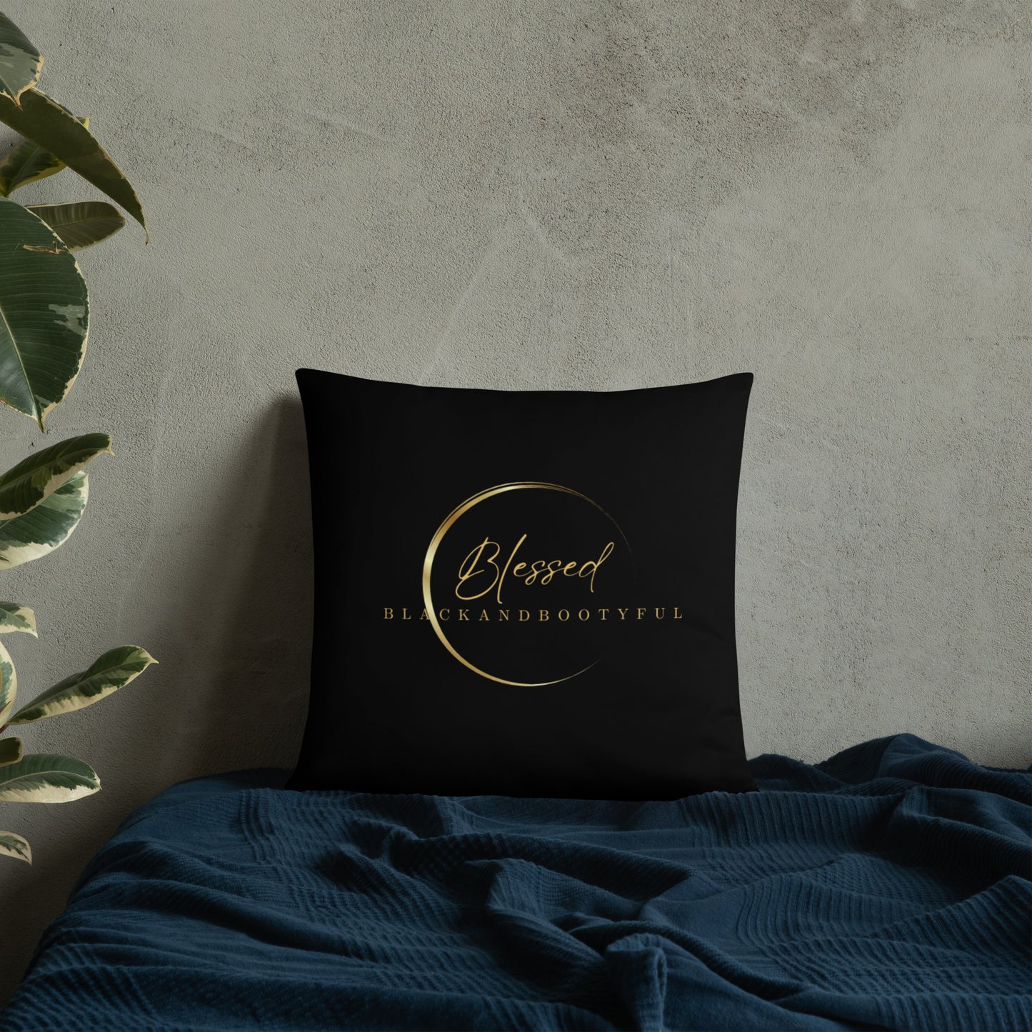 Blessed Black and Bootyful Throw Pillow