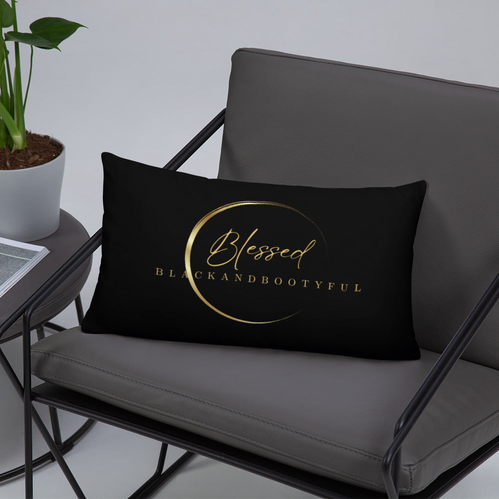 Blessed Black and Bootyful Throw Pillow