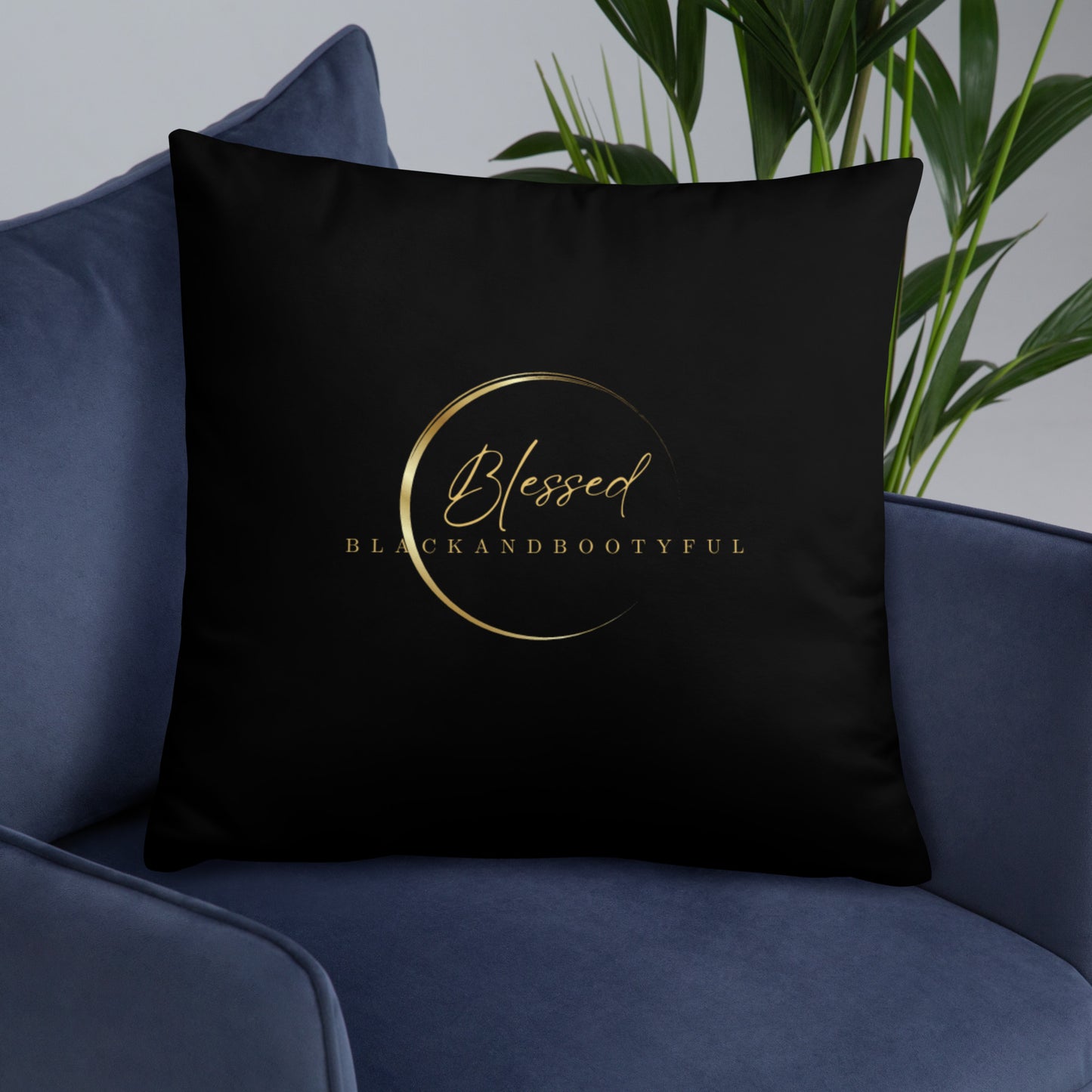 Blessed Black and Bootyful Throw Pillow