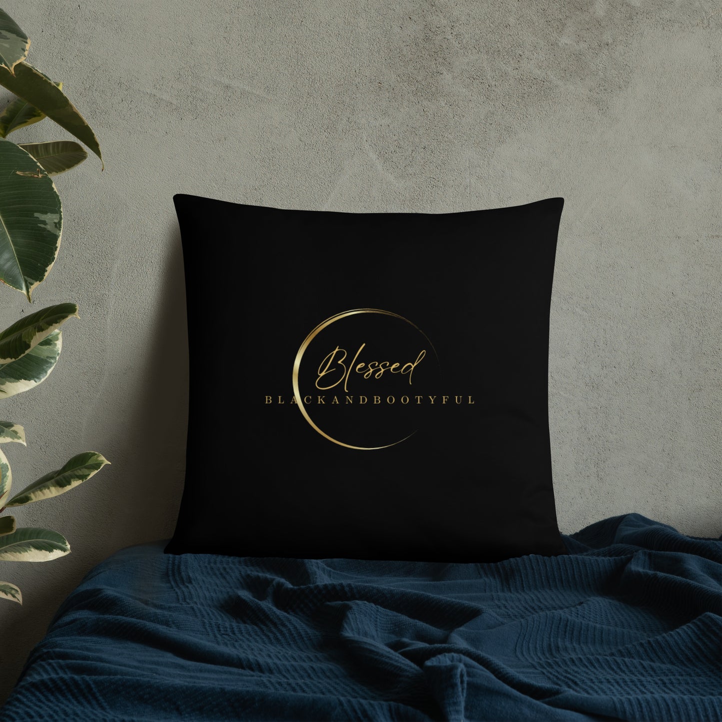 Blessed Black and Bootyful Throw Pillow