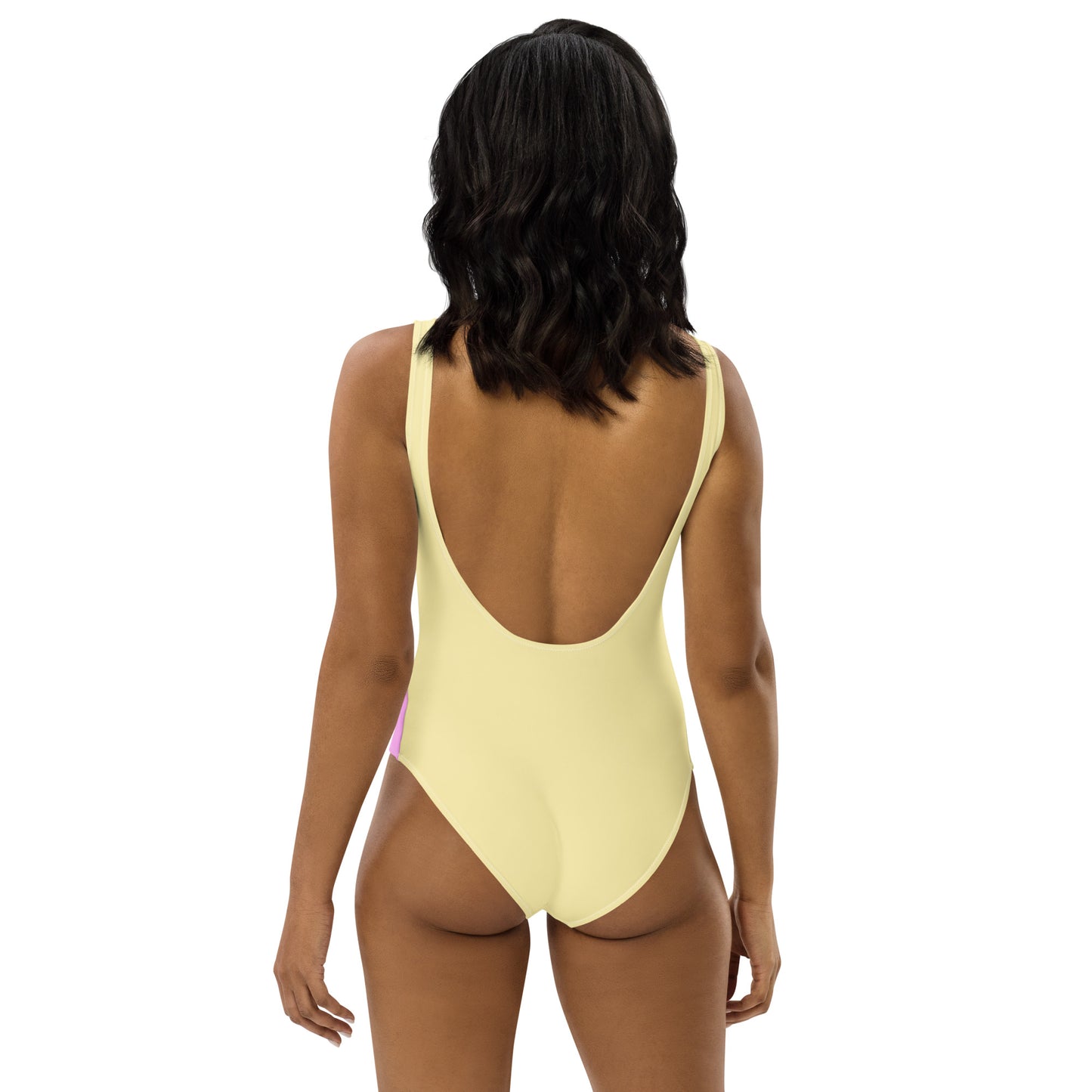 Bonze Lady One-Piece Swimsuit - Yellow and Pink